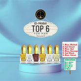Zes parfum rollerflesjes van El-Nabil Unisex Top 6 voor alle geurenliefhebbers